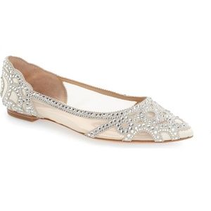 BADGLEY MISCHKA GIGI CRYSTAL POINTY TOE FLAT